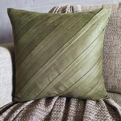 Contemporary Olive - Olive Green Faux Suede Decorative Euro Sham