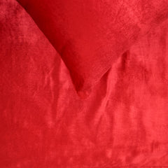 Red Velvet Plush - Velvet Red Decorative Bed Runner and Pillow Cover