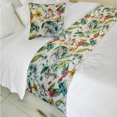 Exotic Birds Decorative Bed Runner and Pillow Cover