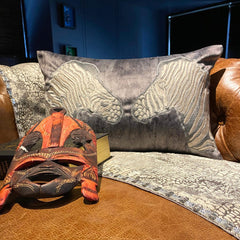 Zanzibar - Grey Suede Lumbar Pillow Cover