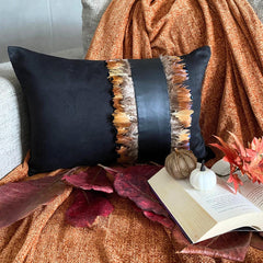 Feather Apart - Brown Suede Decorative Lumbar Pillow Cover