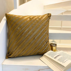 Unfolding Gold Copper - Gold Art Silk Decorative Euro Sham