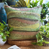 Eco Friendly - Green Art Silk Decorative Euro Sham