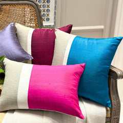Cranberry Silkastic - Cranberry Silk & Linen Throw Pillow Cover
