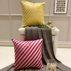 Unfolding Yellow - Yellow Art Silk Decorative Euro Sham