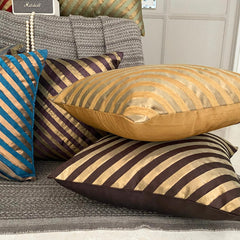 Unfolding Gold Copper - Gold Art Silk Decorative Euro Sham