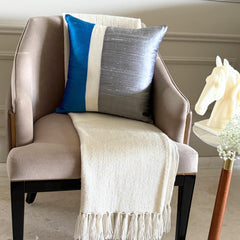Splendour Blue Throw Pillow Cover