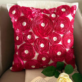 Vintage Joy - Fuchsia Pink Art Silk Throw Pillow Cover