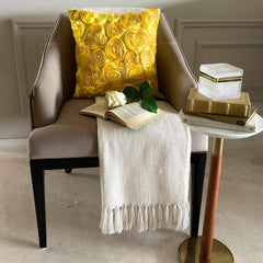 Sun Blooms - Yellow Art Silk Decorative Euro Sham
