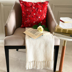 Bed Of Roses - Red Art Silk Decorative Euro Sham