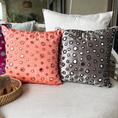 Mirror Shimmer - Gray Velvet Throw Pillow Cover