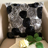 Black Rose Pillow Cover