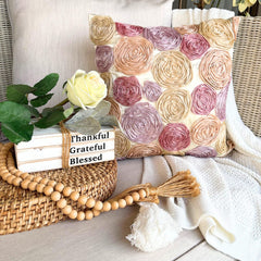 Vintage Dreams - Pink Satin Throw Pillow Cover