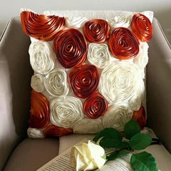 Vintage Lovers - Rust Art Silk Throw Pillow Cover