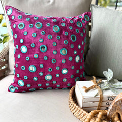 Mirror Lover - Fuchsia Pink Velvet Decorative Euro Sham