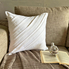Contemporary White - White Faux Suede Throw Pillow Cover
