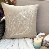 Sea Shell - Natural Beige Cotton Linen Throw Pillow Cover