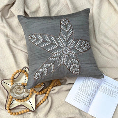 Gray Art Silk Throw Pillow Cover - Starry Light