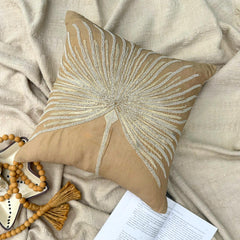 Fragrant Dream - Beige Cotton Linen Throw Pillow Cover
