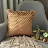 Geolattice Brown Throw Pillow Cover