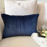 Navy Ribbed Lumbar Pillow Cover