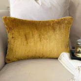 Gold Ribbed Lumbar Pillow Cover