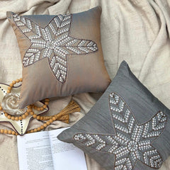 Starfish Sparkle - Two Tone Orange Purple Art Silk Decorative Euro Sham