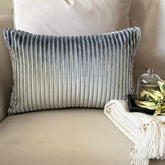 Gray Ribbed Lumbar Pillow Cover