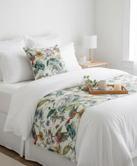 Exotic Birds Decorative Bed Runner and Pillow Cover