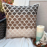 Mountain Journey Brown Silk Throw Pillow Cover