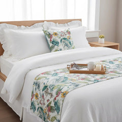 Exotic Birds Decorative Bed Runner and Pillow Cover