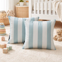 Ice Blue Satin Throw Pillow Cover Pack of 2 - Ice Vertical