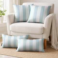 Ice Blue Satin Throw Pillow Cover Pack of 2 - Ice Vertical