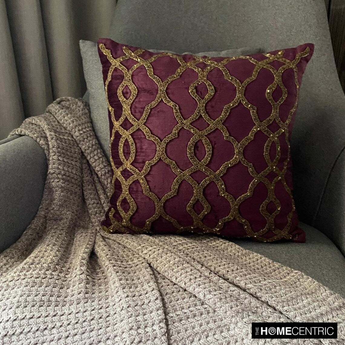 Estrellas Beaded Throw Pillow Cover