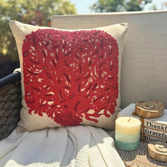 Changing Tree - Natural Beige Cotton Linen Throw Pillow Cover