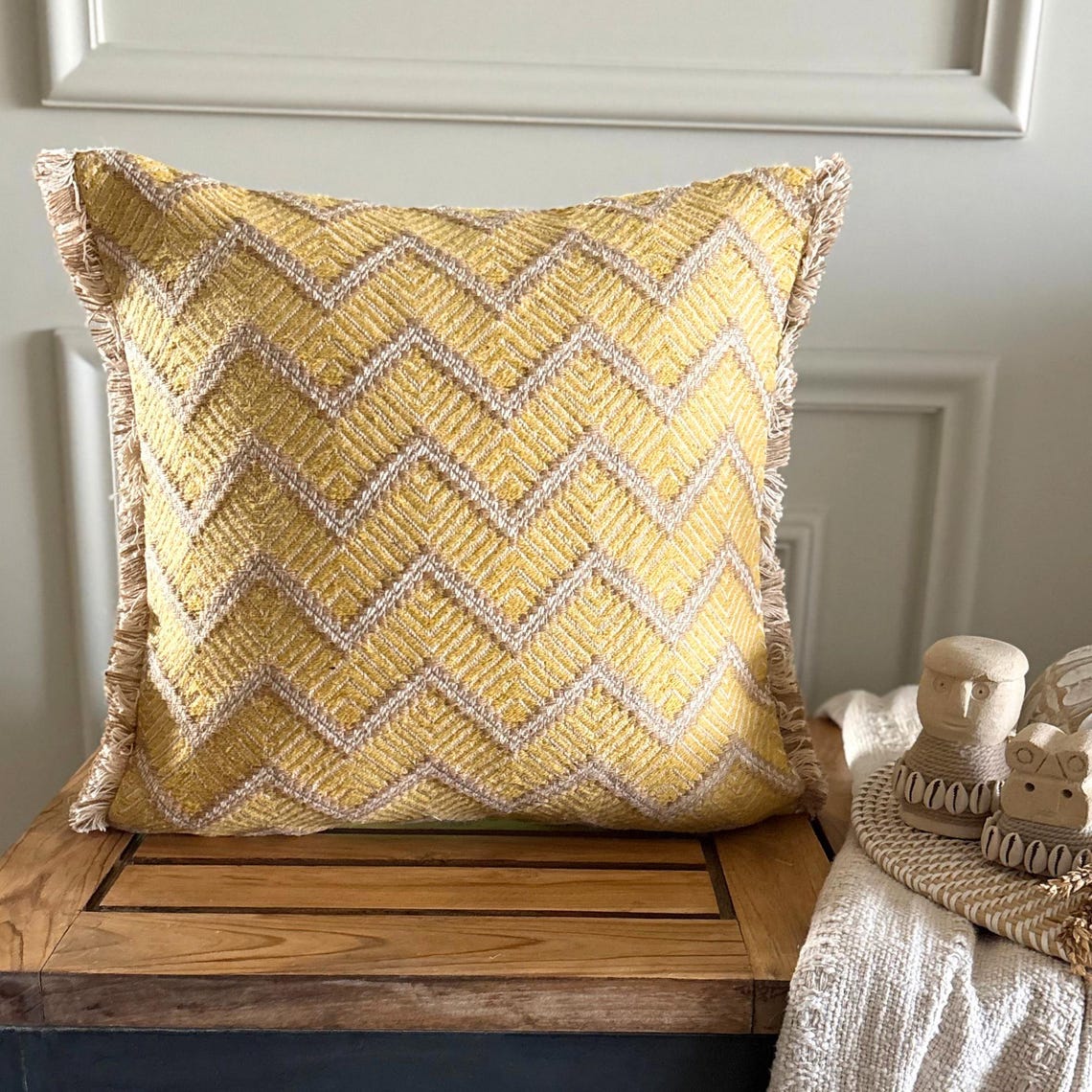 Sunset Chevron Throw Pillow Cover