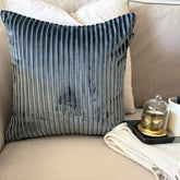Dark Gray Lines Throw Pillow Cover