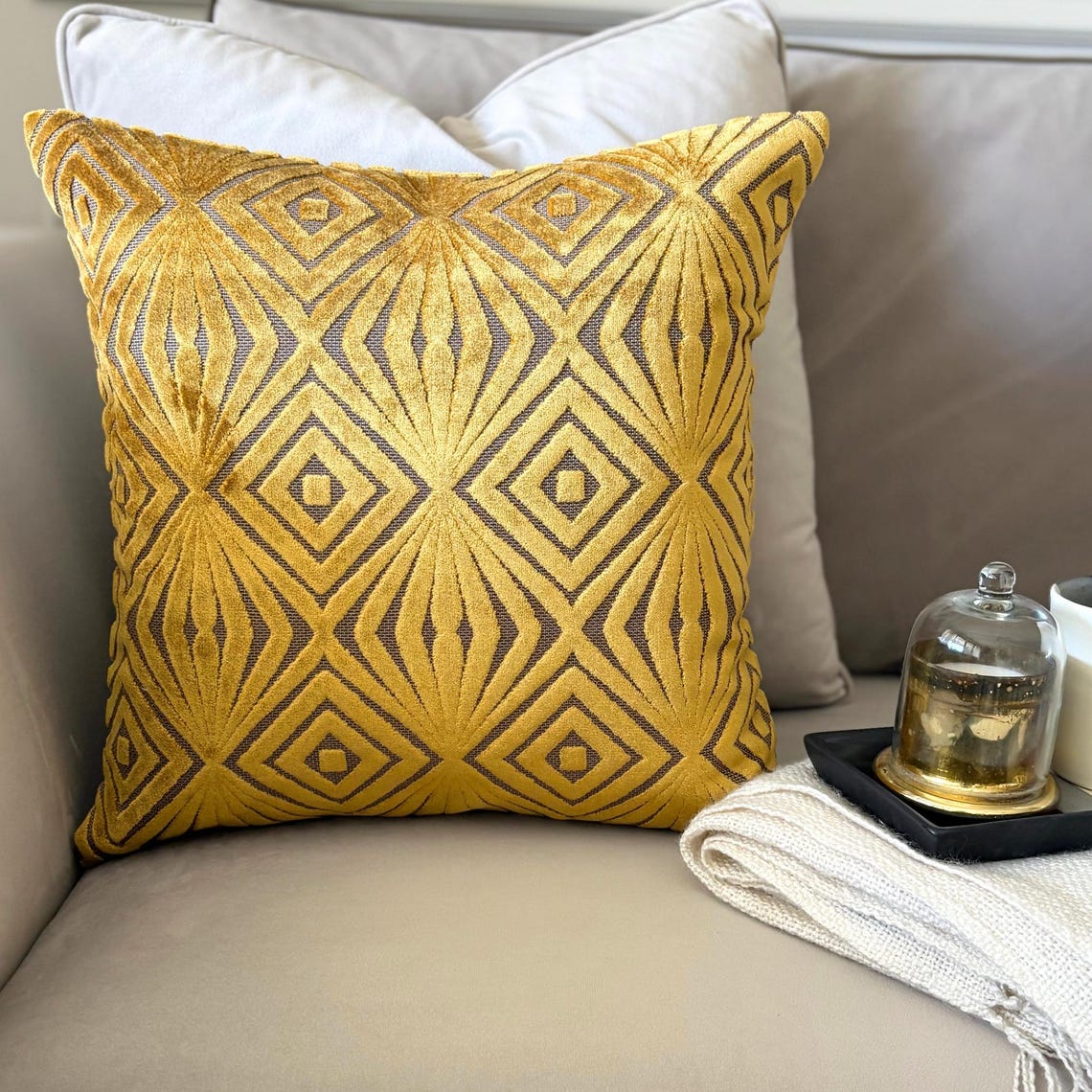 Chartreuse Prism Throw Pillow Cover