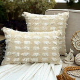 Ivory Fringe Throw Pillow Cover