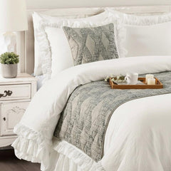 Graphitti Grey - Jacquard Grey Decorative Bed Runner and Pillow Cover