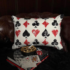 Red & Black Velvet Throw Pillow Cover - Four Suits