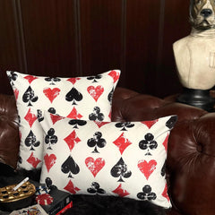 Red & Black Velvet Lumbar Pillow Cover - Royal Flush
