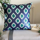 Mayurika - Blue Silk Decorative Euro Sham