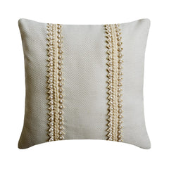 Ivory Jacquard Throw Pillow Cover - Pearl Strand