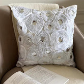 White Heaven - White Art Silk Decorative Euro Sham