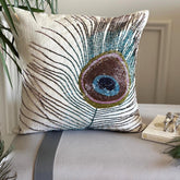 Bird Of Juno - Blue Velvet Throw Pillow Cover