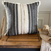 Casablanca Dream - Black Jacquard Throw Pillow Cover