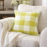 Chartreuse Plaid - Chartreuse Buffalo Checks Decorative Euro Sham