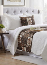 Parisa - Satin Brown Decorative Bed Runner and Pillow Cover