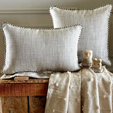Jutish Grey - Grey Jute Throw Pillow Cover
